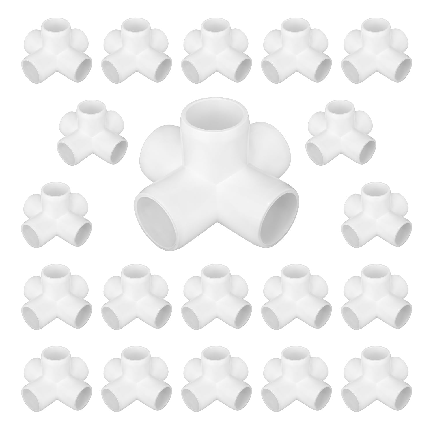 Photo 1 of 20 Pack 1/2 Inch 5 Way Elbow PVC Fitting, Furniture Grade Pipe Elbow Connector for DIY Garden PVC Shelf Tent Greenhouse Pipe Fittings
