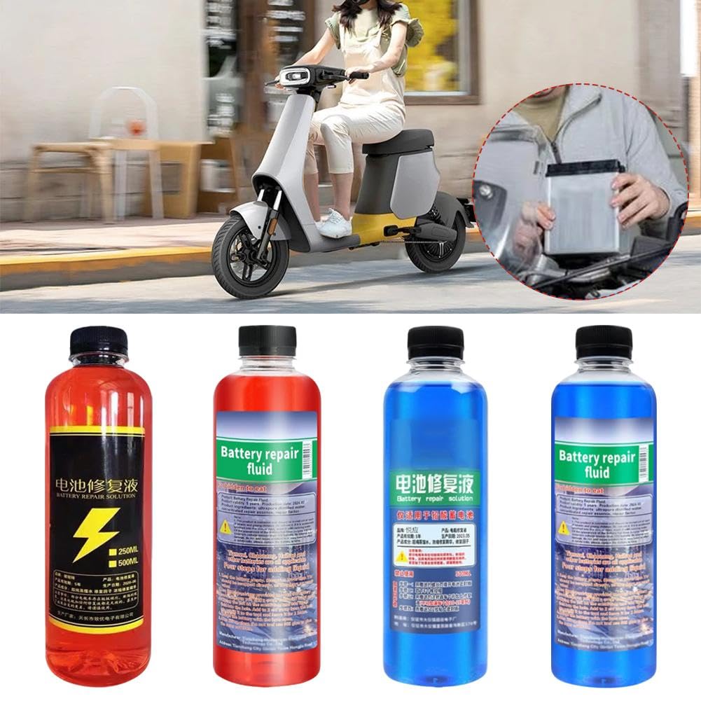 Soluzione Liquida per Ripristino di Batterie 500ML - Soluzione di Acido per Batterie per Rinnovamento di Batterie, Liquido per Terminali di Piombo e Pulitore di Acido, Acqua Deionizzata e Distillata