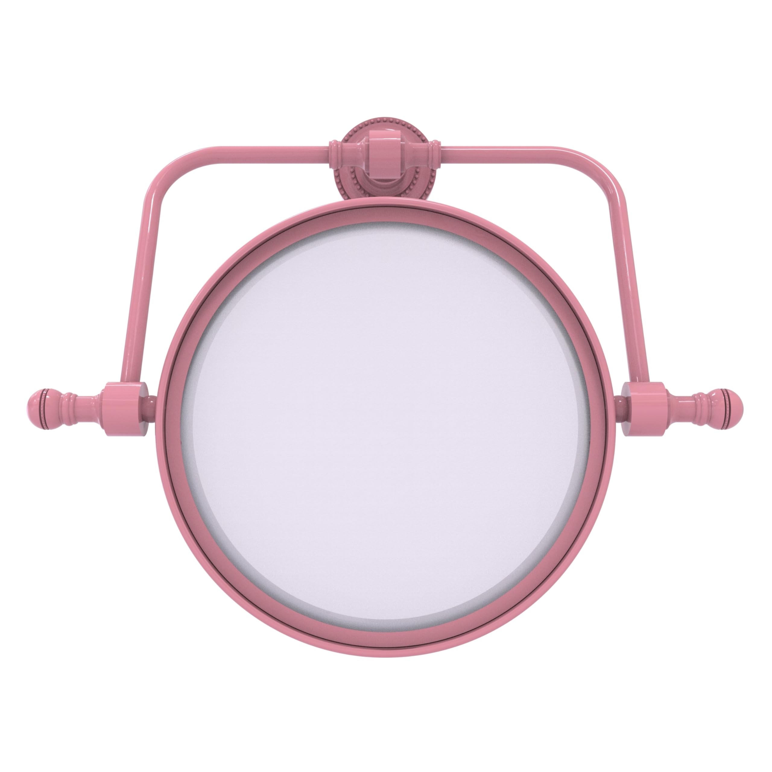 RDM-4/2X-PNK Retro Dot Collection Wall Mounted Swivel Make-Up Mirror 8 Inch Diameter with 2X Magnification, Pink