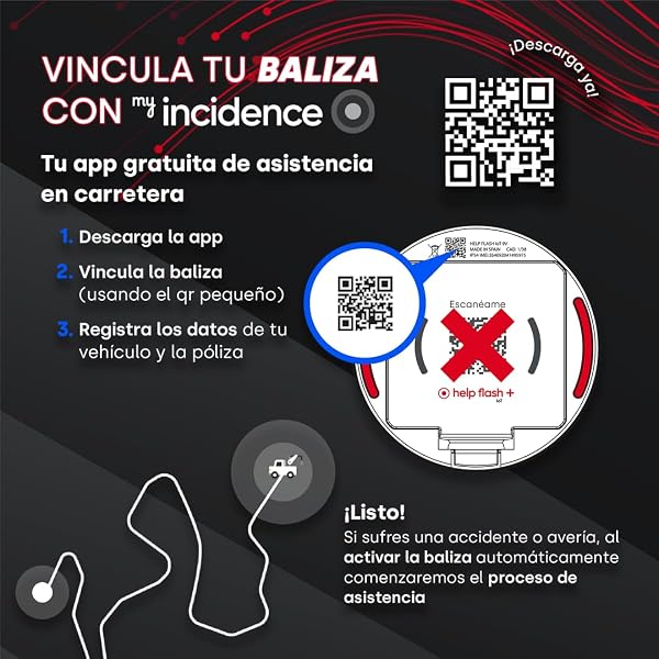 help flash IoT+, Luz de Emergencia V16 con Geolocalización y más de 290 candelas de potencia, Exigible a partir de 2026, Conectada con DGT 3.0, Señal V-16 para Coches, plan de datos incluido - 3