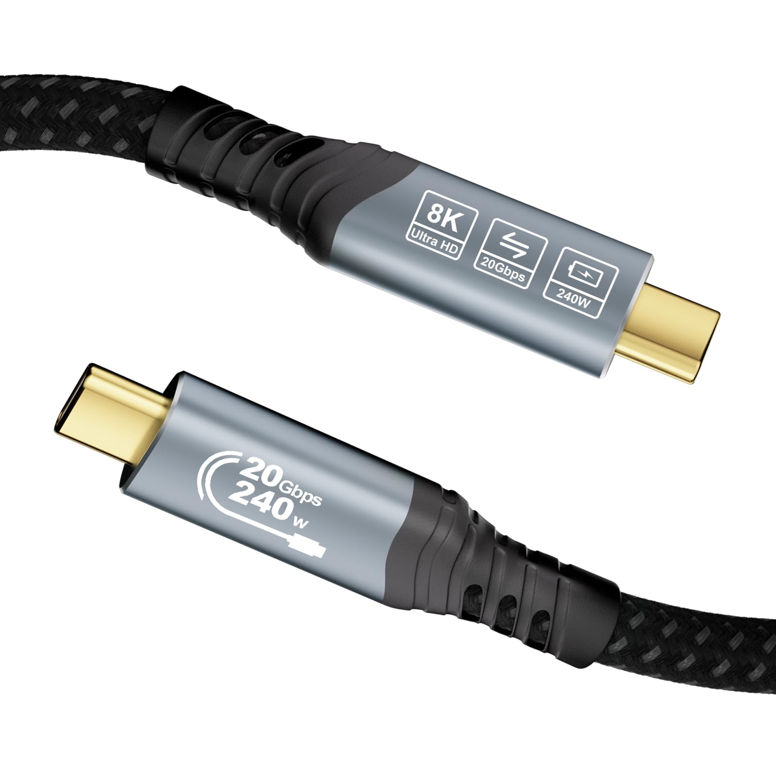 EUDOBEL USBC USBC Kabel 1m (20Gbps USB C 3.2 Datenkabel, PD3.1 240W/100W) Video 4K@144Hz/60Hz, 8K@30Hz USB C Ladekabel für Thunderbolt 4/3, MacBook Pro, iPhone 17, iPad, Monitor, SSD, Docking station