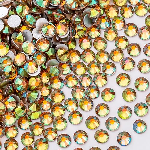 288Pcs Flat Back Glass Rhinestones for Bedazzling(6.5mm,Dawn Light)