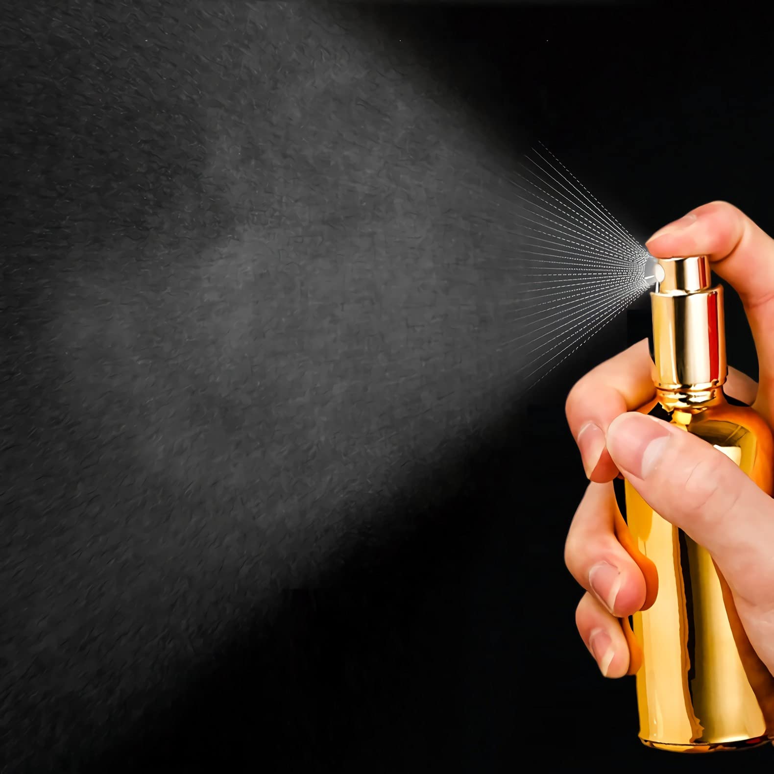 24 pezzis 10ml Flacone Spray in vetro oro rivestimento-UV & 2pezzis imbuto, 10 ml Bottiglie Vuote Riutilizzabile da Viaggio Contenitori per Profumo Pulizia della Casa