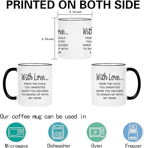 Miniatura 6 de WENSSY Regalos para padrastro, taza con amor del niño que heredaste, regalo de cumpleaños para padrastro padrastro de hijastra hijastro, 11 onzas,