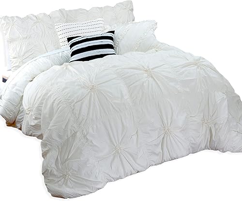 Elegant Comfort Amy - Edredón de gran tamaño de 12 piezas, juego de sábanas de 6 piezas con bolsillos inteligentes y almohadas decorativas a juego,