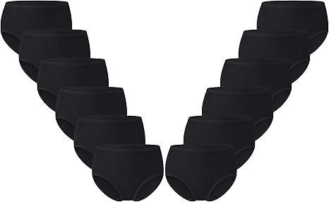 MIRITY Womens Hipster Panties Low Rise Underwear Briefs 12-Pack - Soft, Breathable, Stretchy Comfort Fit