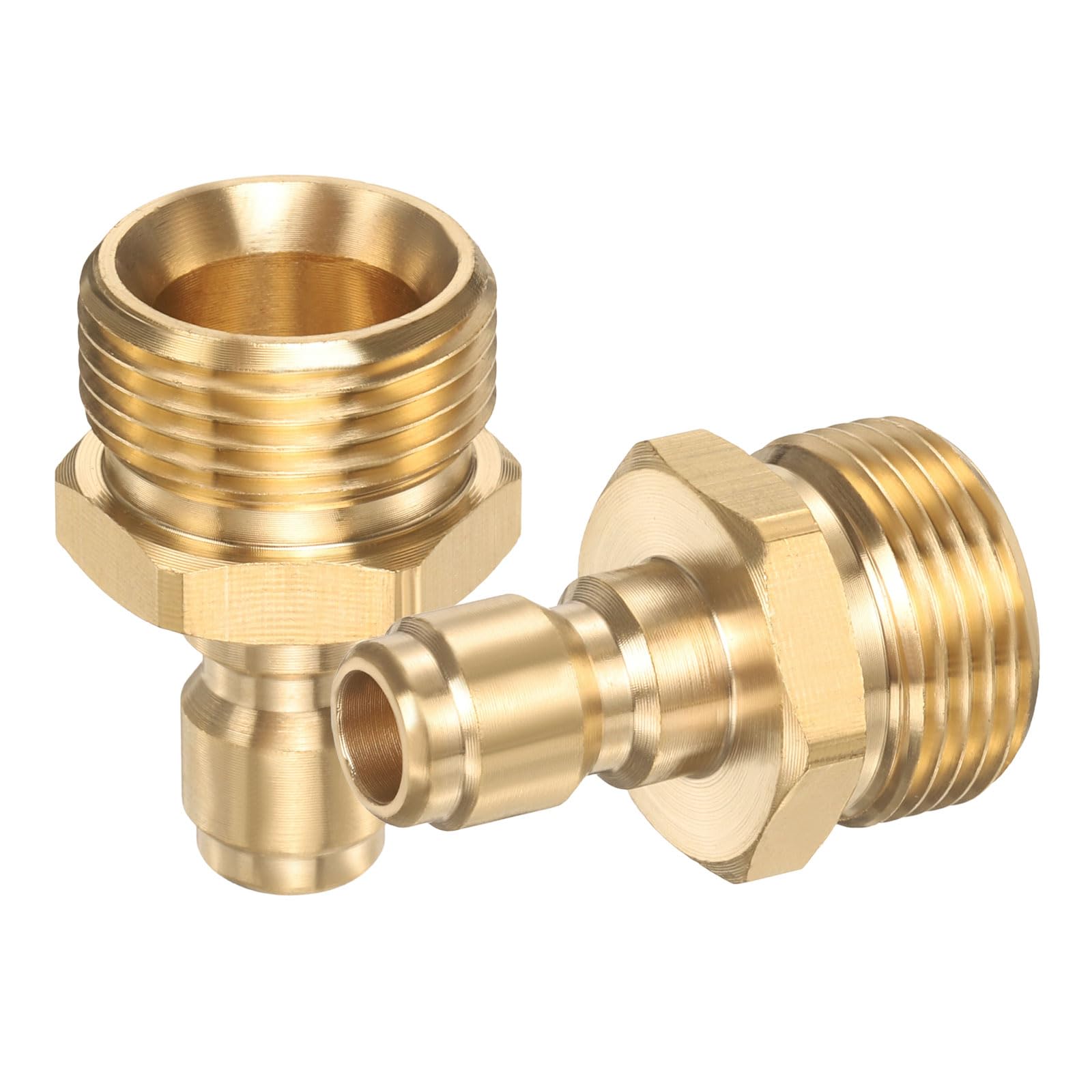 sourcing map 2Pcs Pressure Washer Adapter, 1/4" Male Quick Plug to M22 14mm Male Quick Connect Fittings Brass Swivel Adapter for Pressure Power Washers Hose