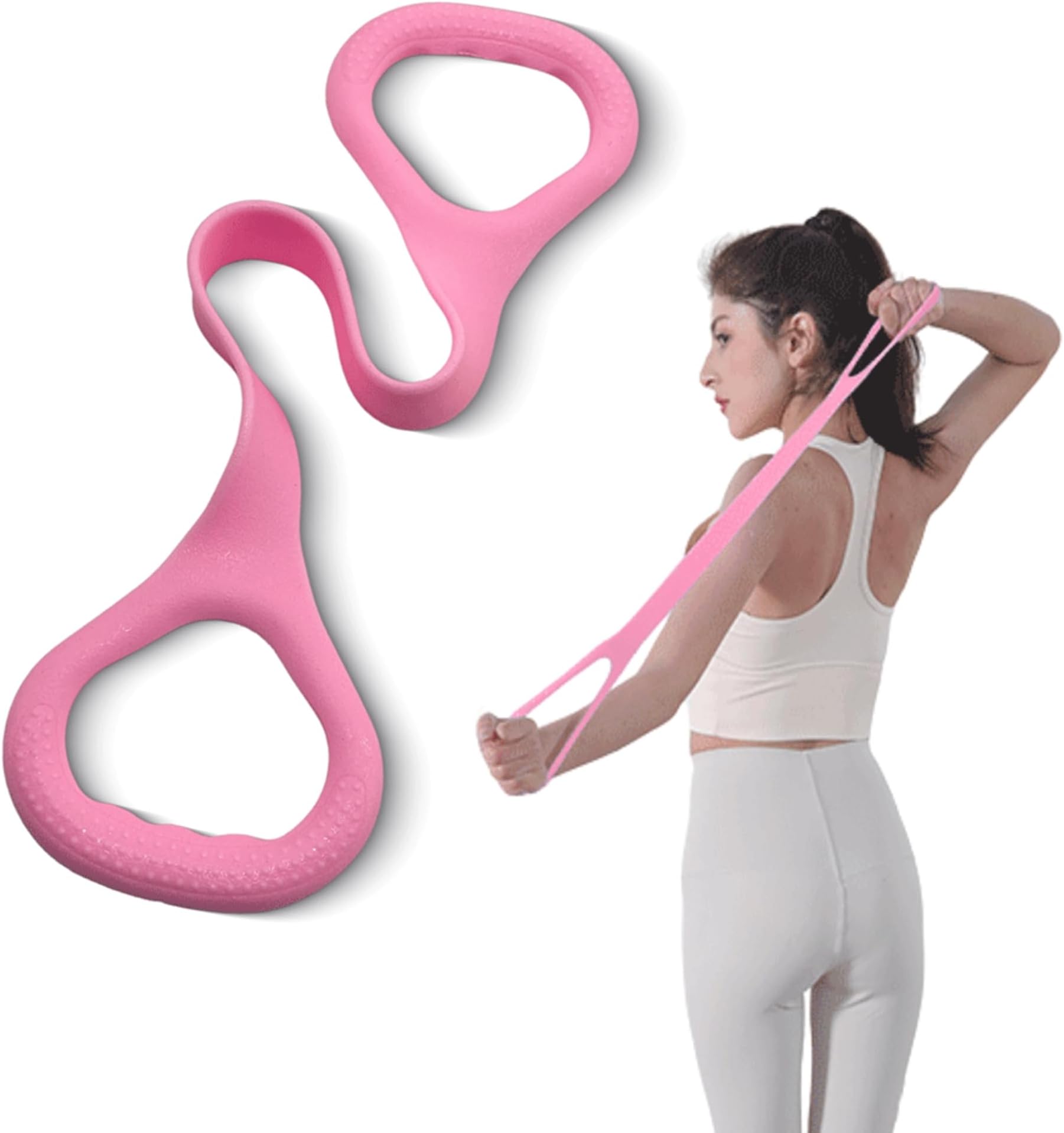 Figure 8 Resistance Band with Handles, Elastic Bands for Working Out,Arm,Back,Shoulder Exercise Bands, Exercise Equipment for Yoga, Pilates,Physical Therapy,Stretching (1)