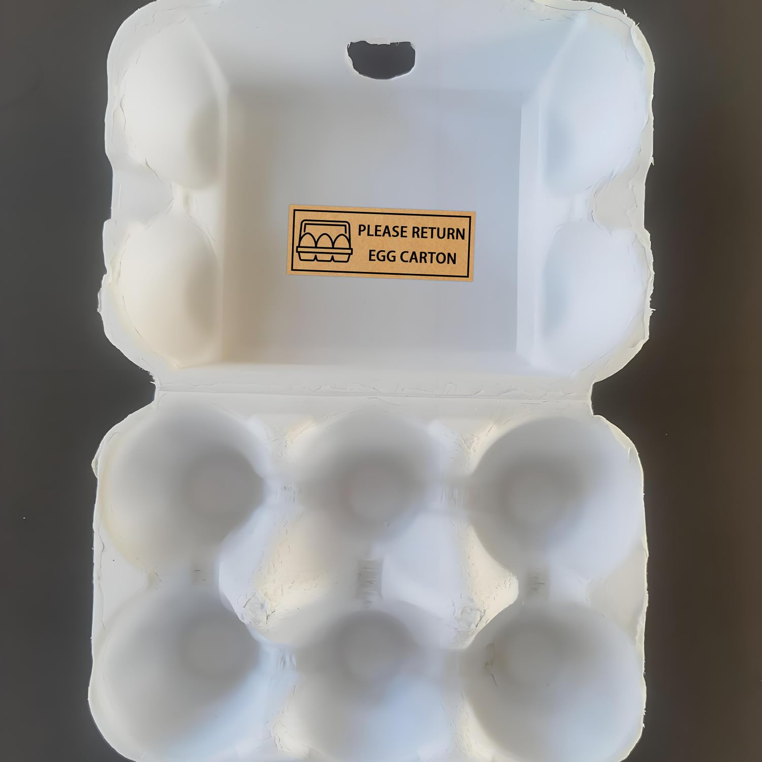 500 etiquetas adhesivas reutilizables de papel kraft de 1.9 x 5.1 cm para devolución de cartón de huevos, suministros de embalaje de huevos frescos de granja, calcomanías duraderas para granjas