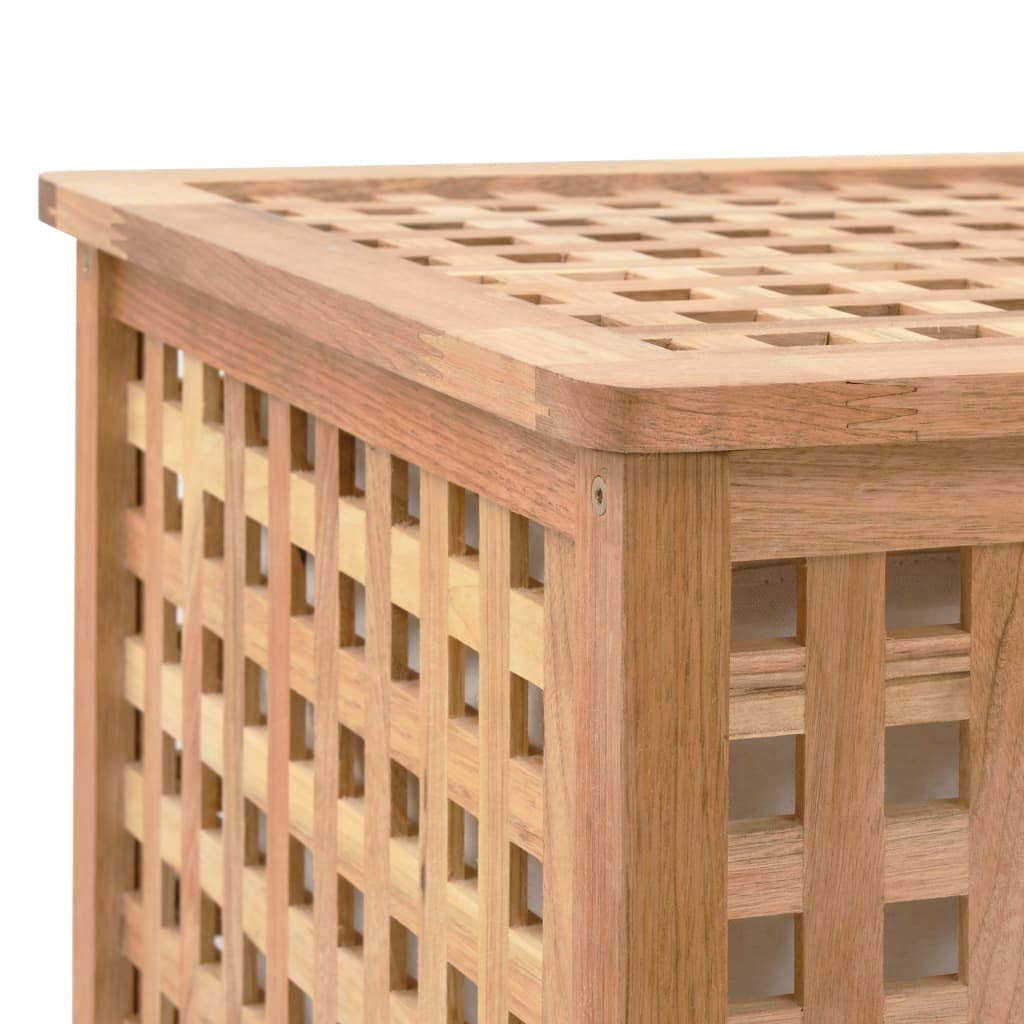 Tidyard Cesto para la ropa sucia con 2 compartimentos de almacenamiento, bolsas de tela interiores extraíbles, dimensiones: 87,5 x 46 x 67 cm (ancho x profundidad x alto), madera maciza de nogal y