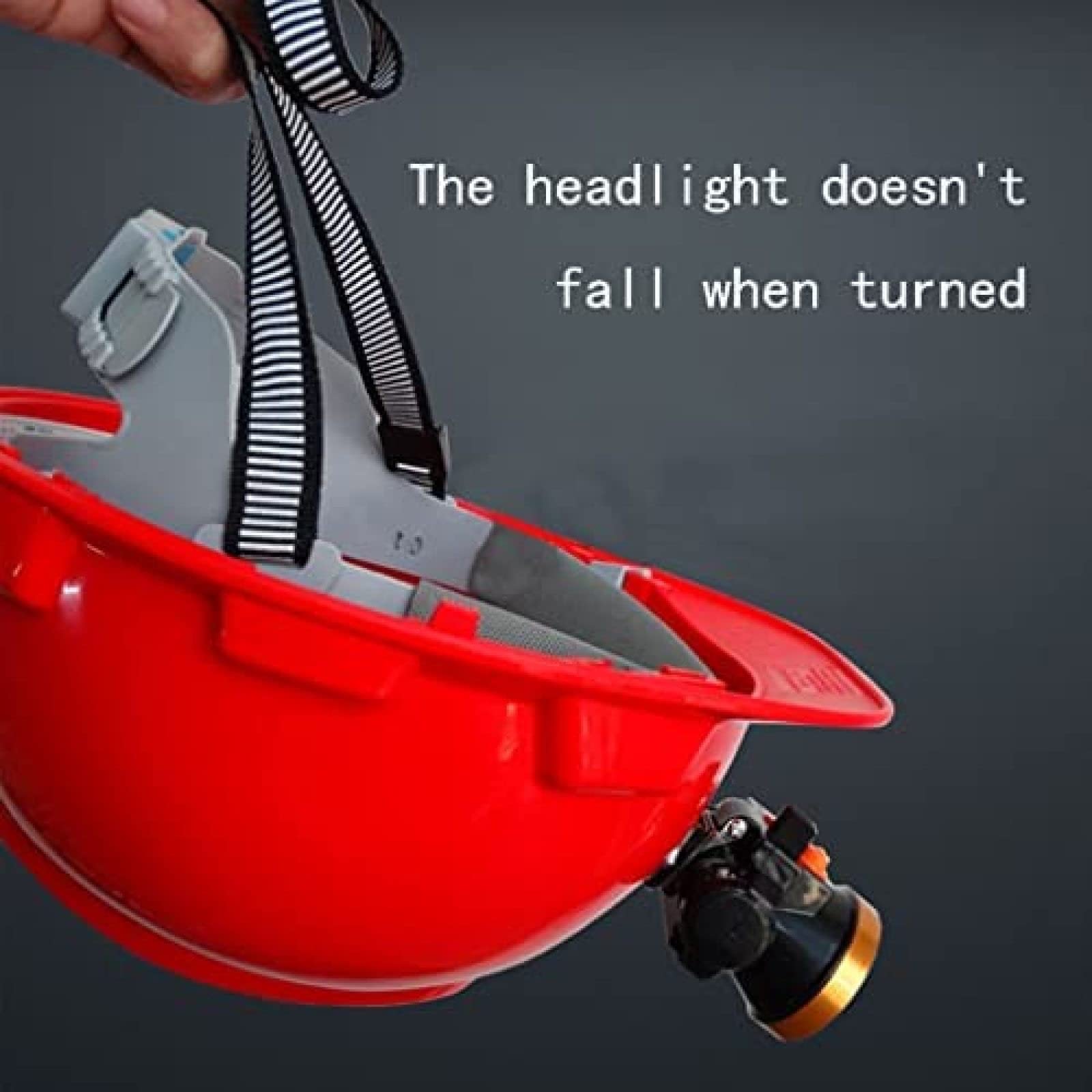 Iluminación Nocturna Casco Casco de construcción Faro LED Diseño en Forma de V Engrosado Fácil de Instalar Material de PP Casco de Obra Duradero Faro de minero,Azul,Luz de Gancho de Acero