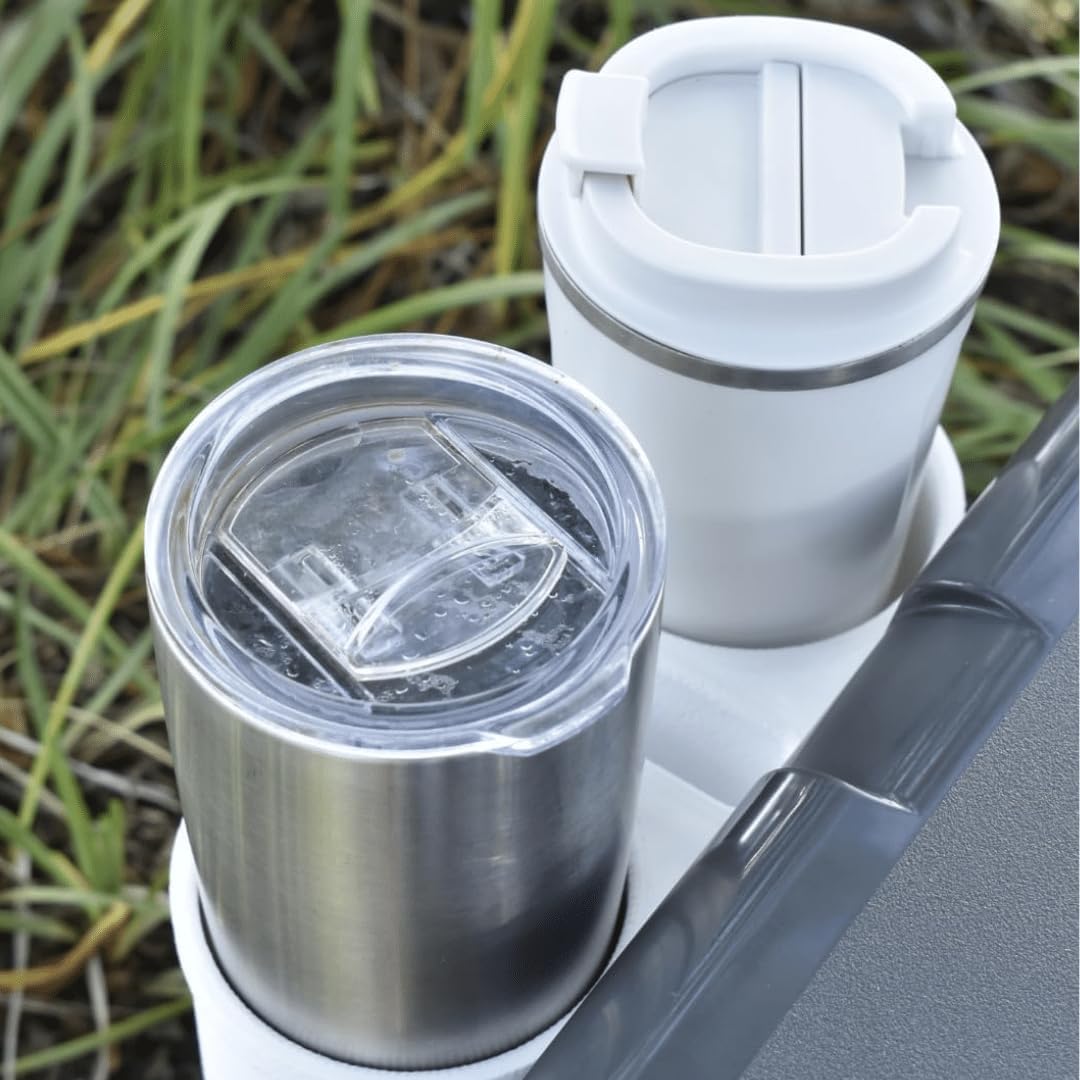 Cooler Cupholder & Phone Holder Compatible with Yeti 35 Coolers | Detachable & Durable Tumbler Drink Holder | Made in USA (White)