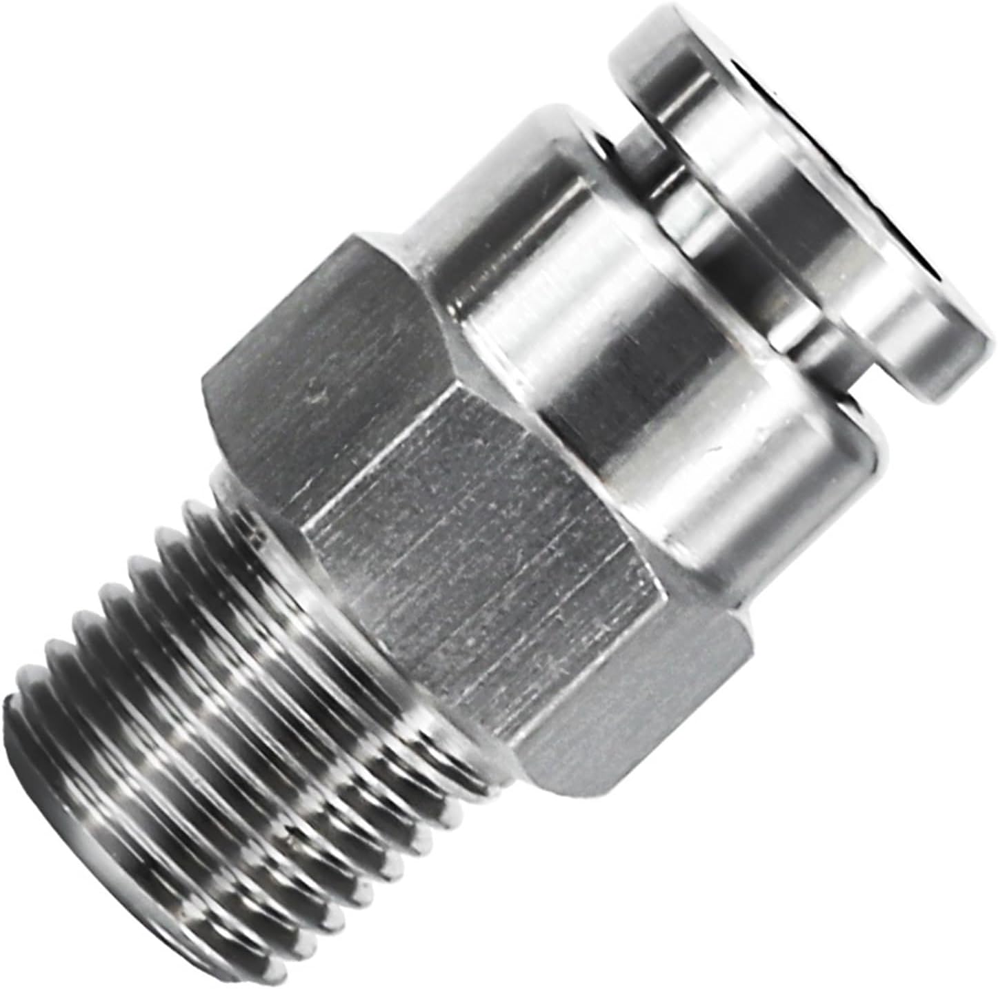 Pneumatic Quick Coupling Straight Through， 2 PCS 304 Stainless Steel Metal PC 1/8 1/4 3/8 Trachea Hose Connector Air Compressor Fittings Do Not Leak(Pc8-03)