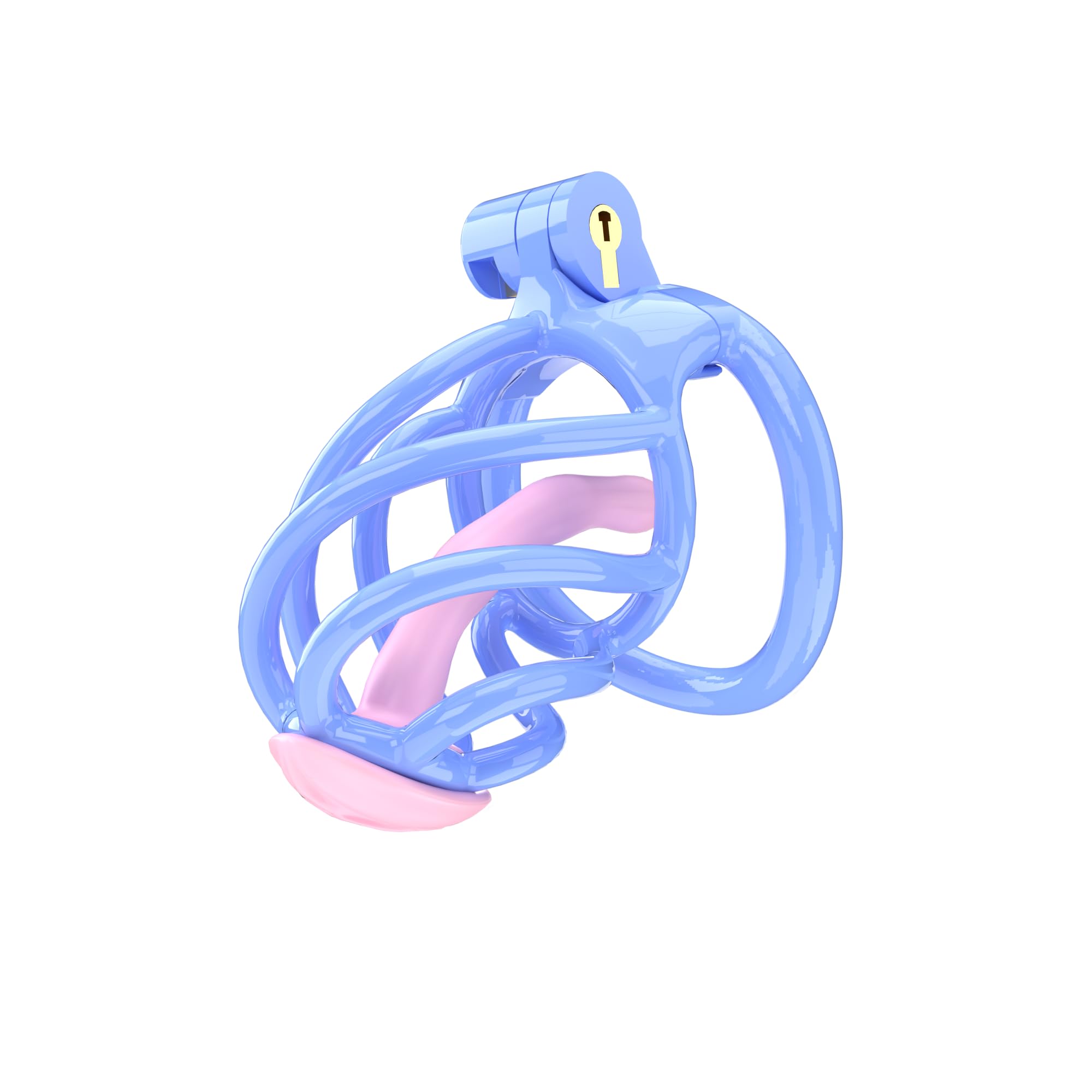 Spiral Chastity Device Yithuet Cobra 6 Resin Cock Cage, Blue: Small Small Blue