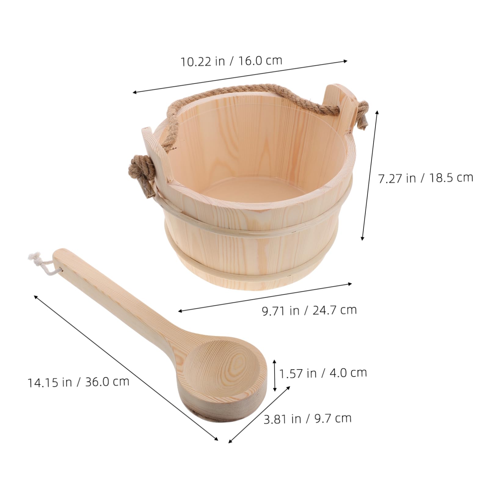 Cabilock Saunas De Interior Sala De Sauna Juego De Cubo Y Cucharón De Sauna Accesorio De Sauna De Vapor De Madera Suministros De Baño para Relajarse