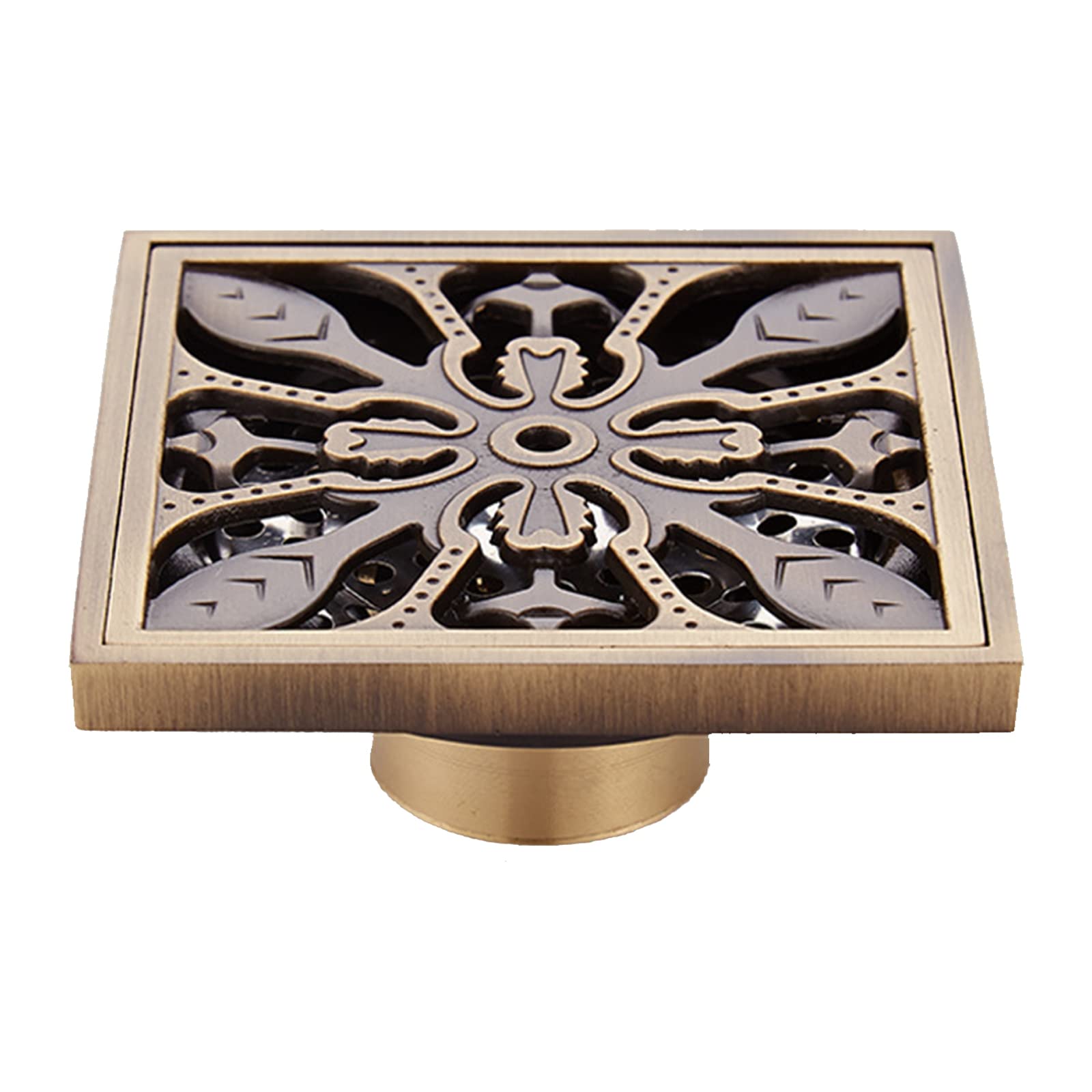 Bonde de douche évacuation carrée 10cm grille amovible salle de bain rétro D