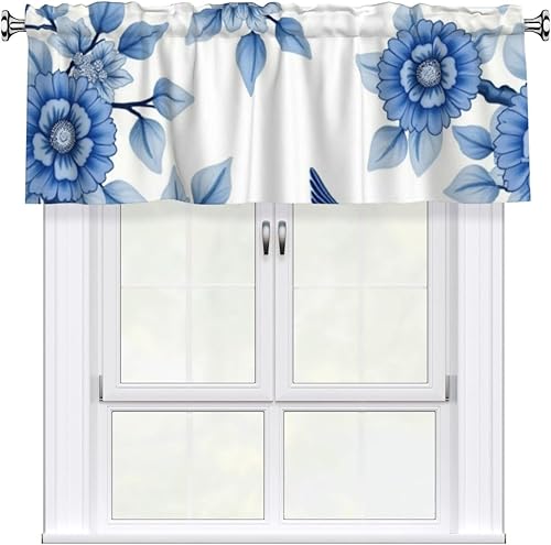 Miniatura 10 de SWEET TANG Valances Windows Curtain Kitchen Valances Rod Pocket Short Topper Curtains, 1 Panel, 54x18 Inches Compatible with Retro 80S 90S Pattern