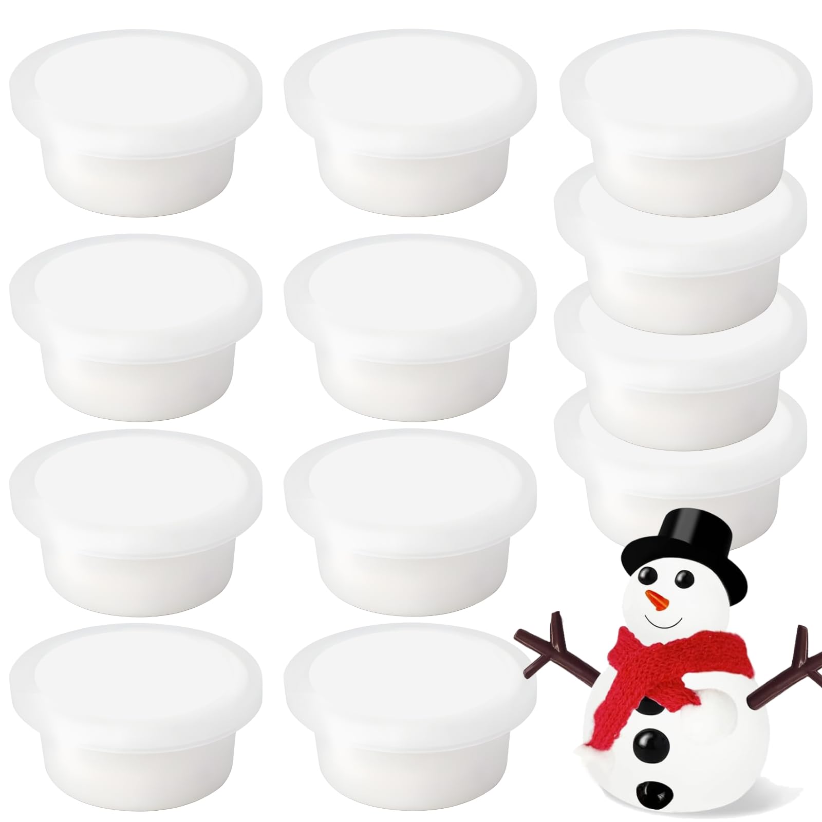 Vestamore Kit DIY de pâte à modeler bonhomme de neige de Noël, lot de 12, set pour fabriquer un bonhomme de neige, avec pâte à modeler et accessoires, cadeau de Noël, petite surprise pour chaussette