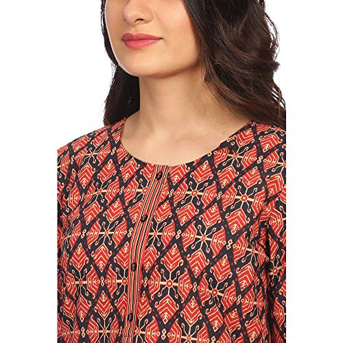 Image of Rangriti Womens Round Neck Printed Kurta