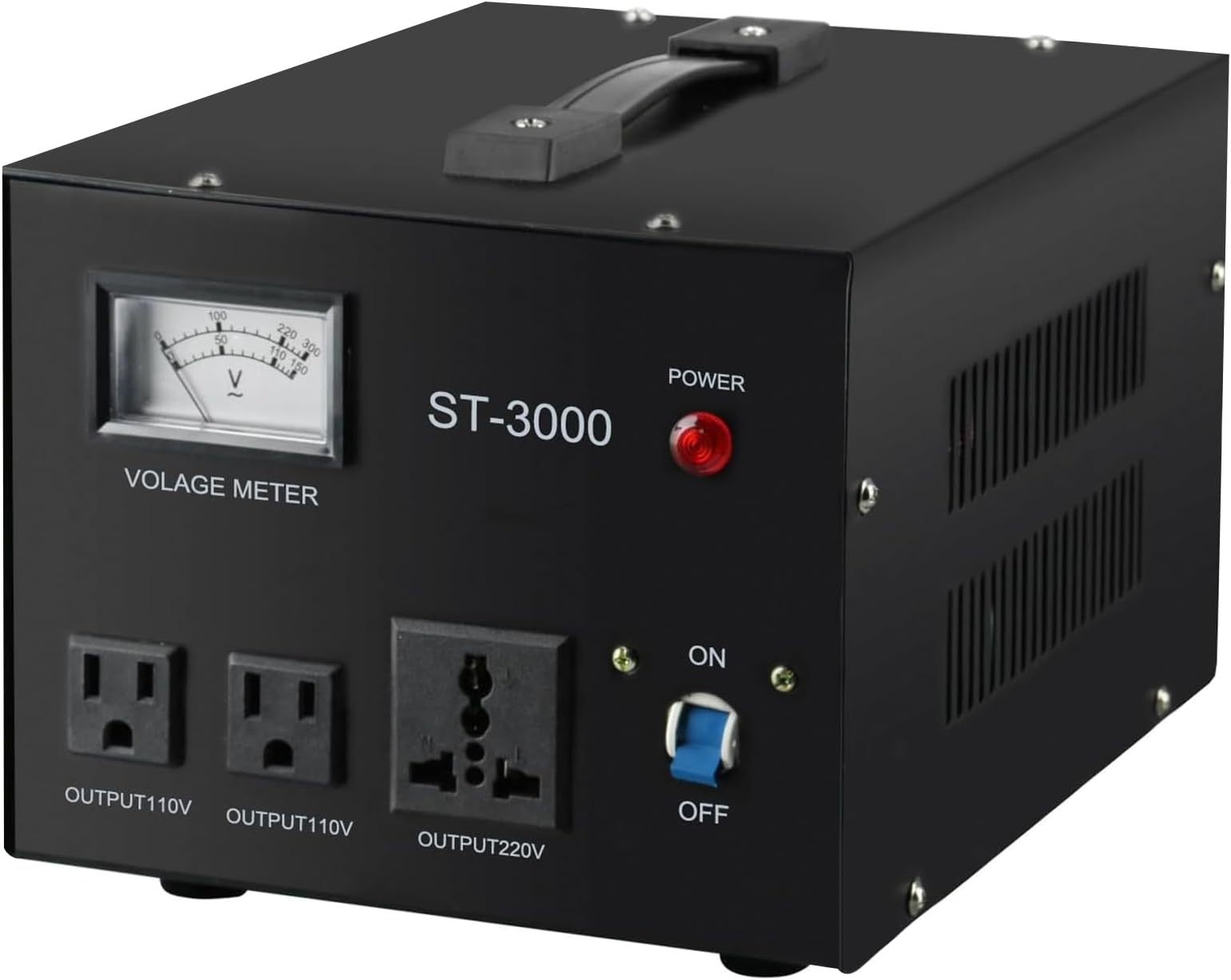 YaeCCC ST-3000 Voltage Transformer Converter Regulator with Voltage Meter - Step Up/Down - 110V/220V - Circuit Breaker Protection