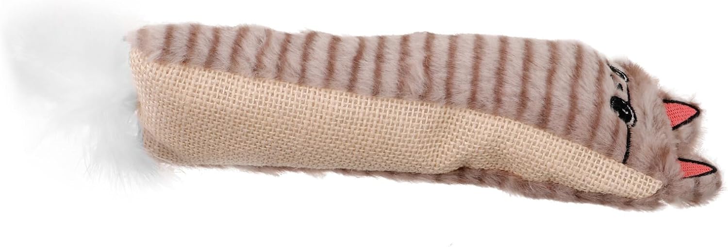 Hemobllo Cat Teething with Crinkle Paper Plush Interactive Indoor Catnip Stuffed for Kittens and Adult Cats Gray