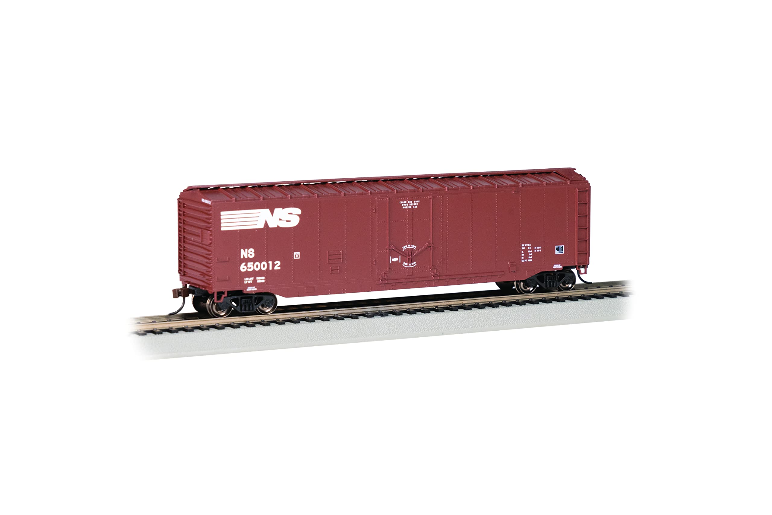 Bachmann Trains - 50' Plug-Door Box Car -Norfolk Southern #650012 - HO Scale, Prototypical Brown, (18018)