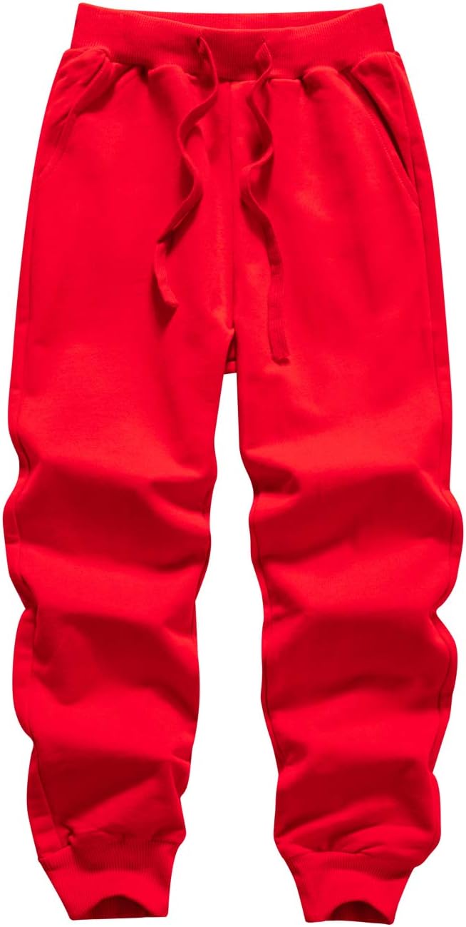 Kids' Solid Color Drawstring Cotton Sweatpants Jogger Pants for Boys & Girls
