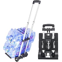 ZHJINGYU Aluminum Folding Sack Truck 35 kg Transport Trolley with Telescopic Rod 2 Expander Ropes Included