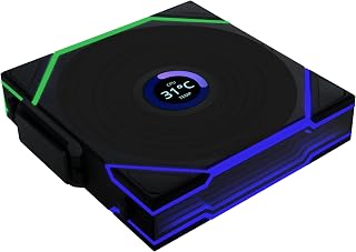 Lian Li UNI Fan TL LCD Wireless 120-Single Pack (Reverse Blade)-2.4 GHz Wireless Signal ARGB Fan-Infinity Mirror-Daisy-Chain-Syncing Lighting-Controller NOT Included & Required - Black (12RTLLCD1W1B)