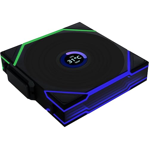 Lian Li UNI Fan TL LCD Wireless 120-Single Pack (Reverse Blade)-2.4 GHz Wireless Signal ARGB Fan-Infinity Mirror-Daisy-Chain-Syncing Lighting-Controller NOT Included & Required - Black (12RTLLCD1W1B)