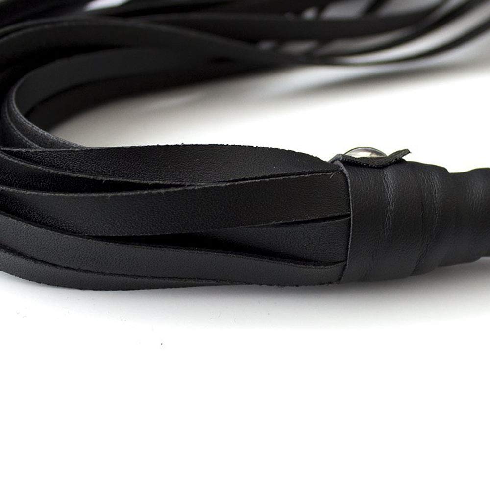 Batiente Deportivo de Cuero Negro para látigo Ecuestre, artículo de Pareja burlón (Negro)