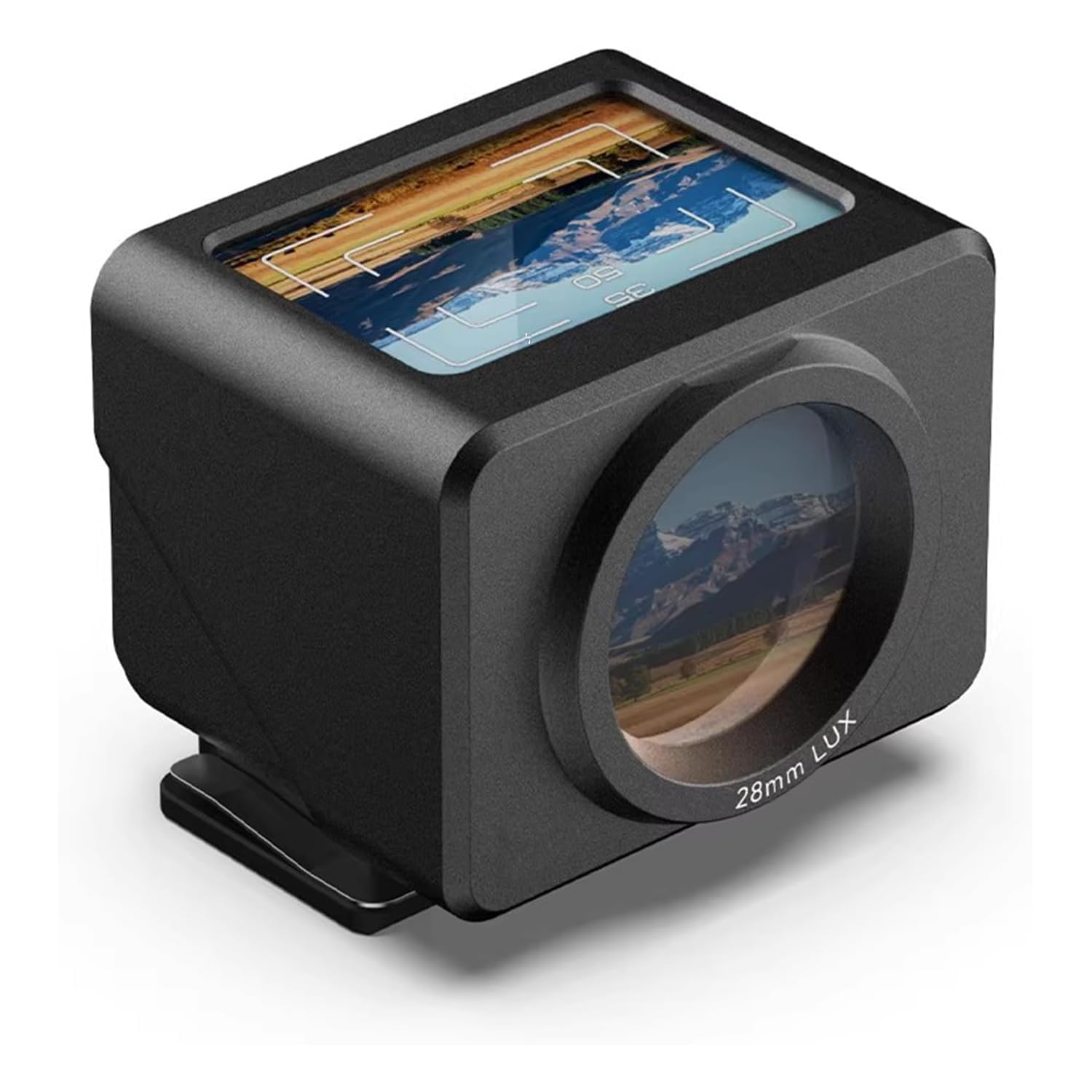 Visor Metálico A La Altura De La Cintura De 28 Mm, Visor óptico Externo Para Cámara, Líneas De Encuadre De 35 Mm Y 50 Mm Para Un Encuadre Preciso, Montura De Zapata Fría Ajustable, Para Cámaras