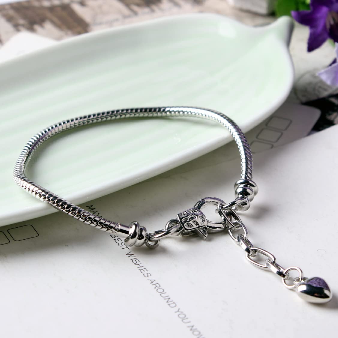 ATE Charm Pulsera Cadena de Serpiente con Broche de Langosta en Tamaño 16/18/20cm B04 (18)