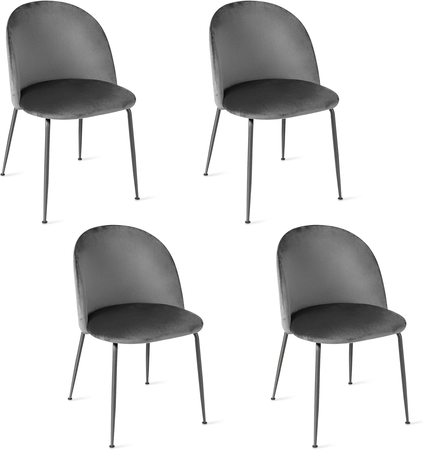 Giantex Modern Velvet Dining Chairs Set of 4 Comfy Vanity Desk Chair