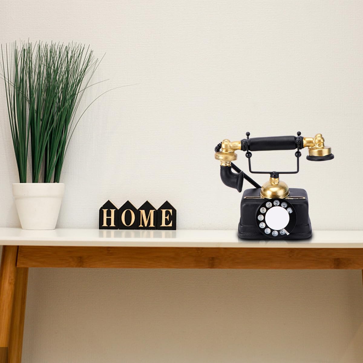 Luxshiny 1Pc Phone Desktop Ornament Home Decor Craft for Living Room Office Cafe Bar Creative Antique Telephone Model Decoration