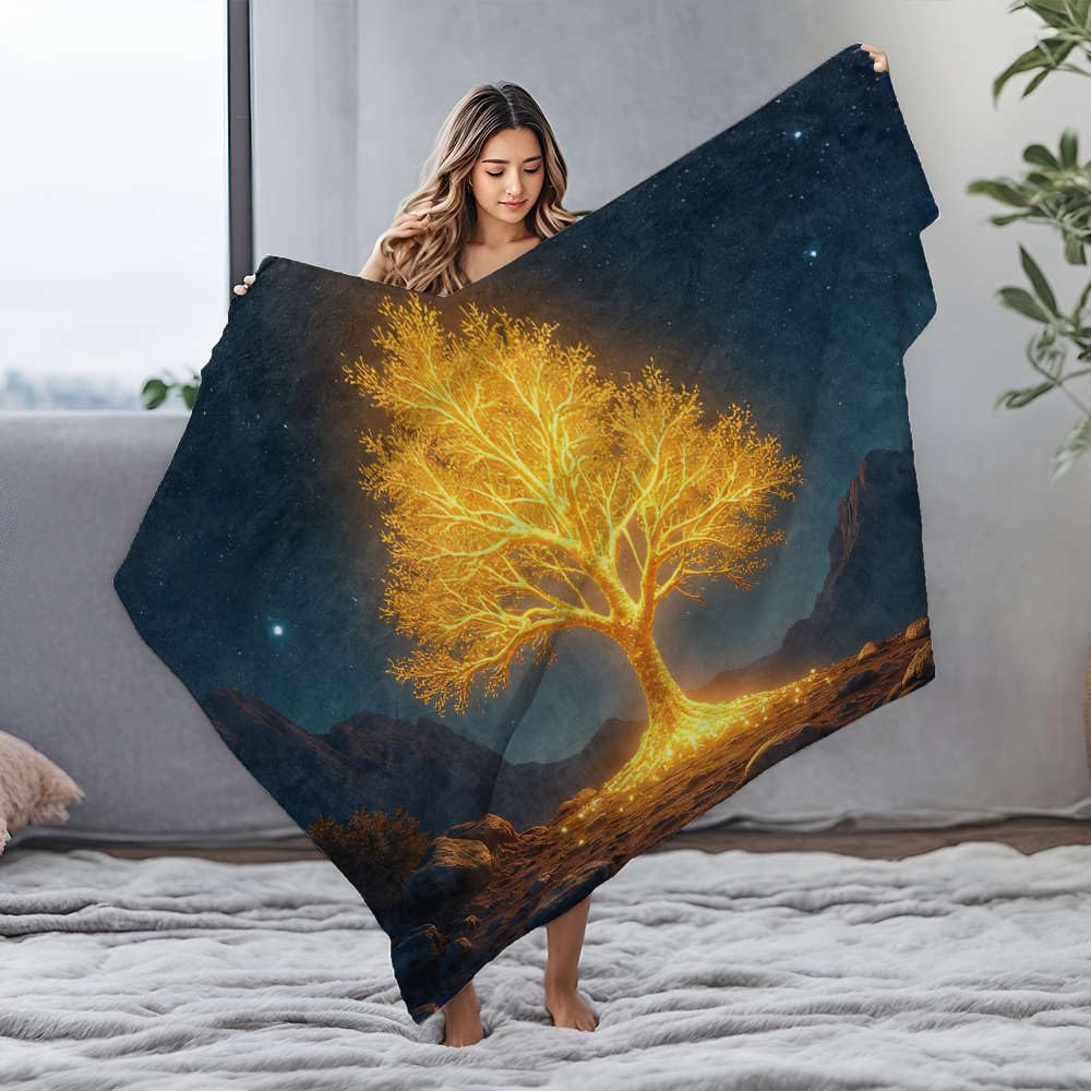 Couverture en flanelle Mom le cadeau parfait pour maman motif nuit étoilée et montagne