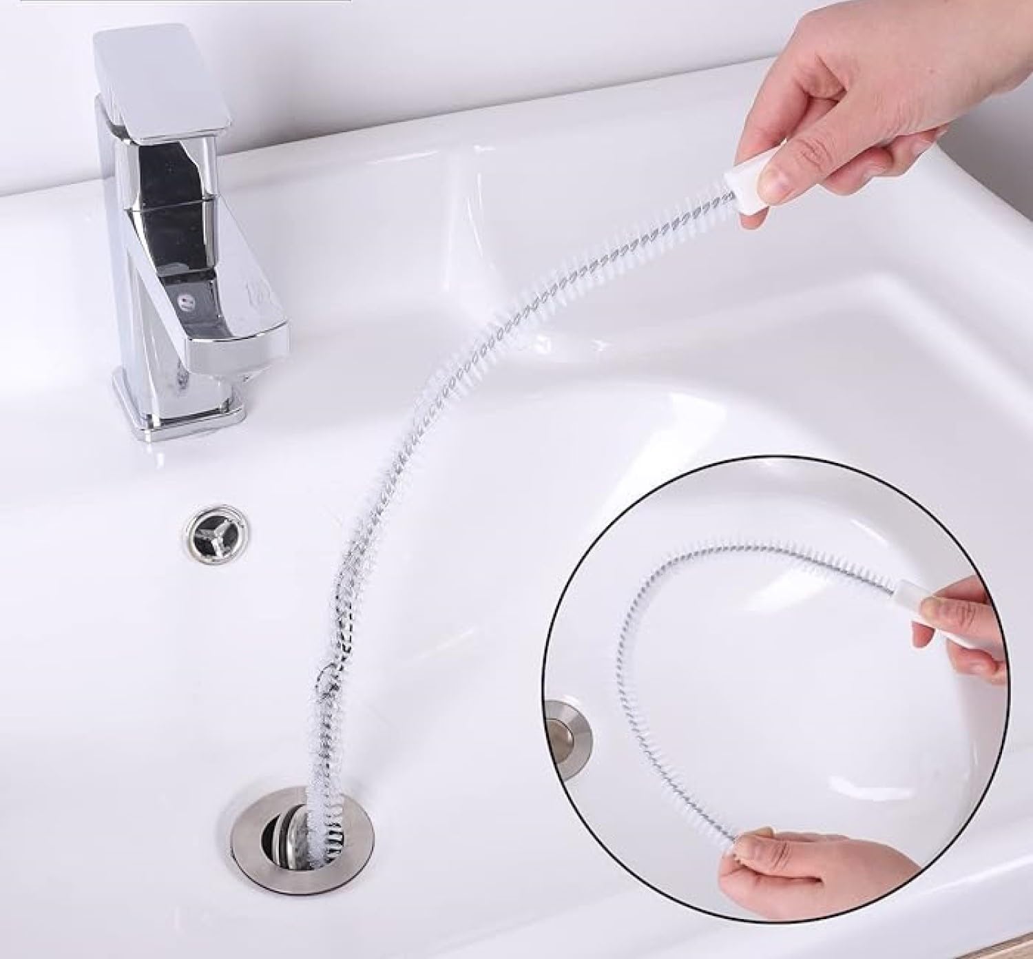 sink drain overflow cleaning brush flexible sink water pipe drain dredge tool bath plug long hair overflow unblocker cleaning brush1 pcs