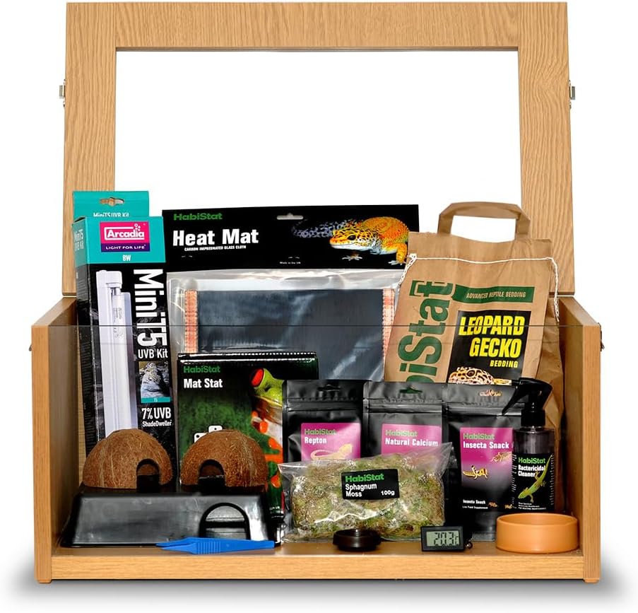 Habistat Leopard Gecko Starter Kit in Oak (Tall)