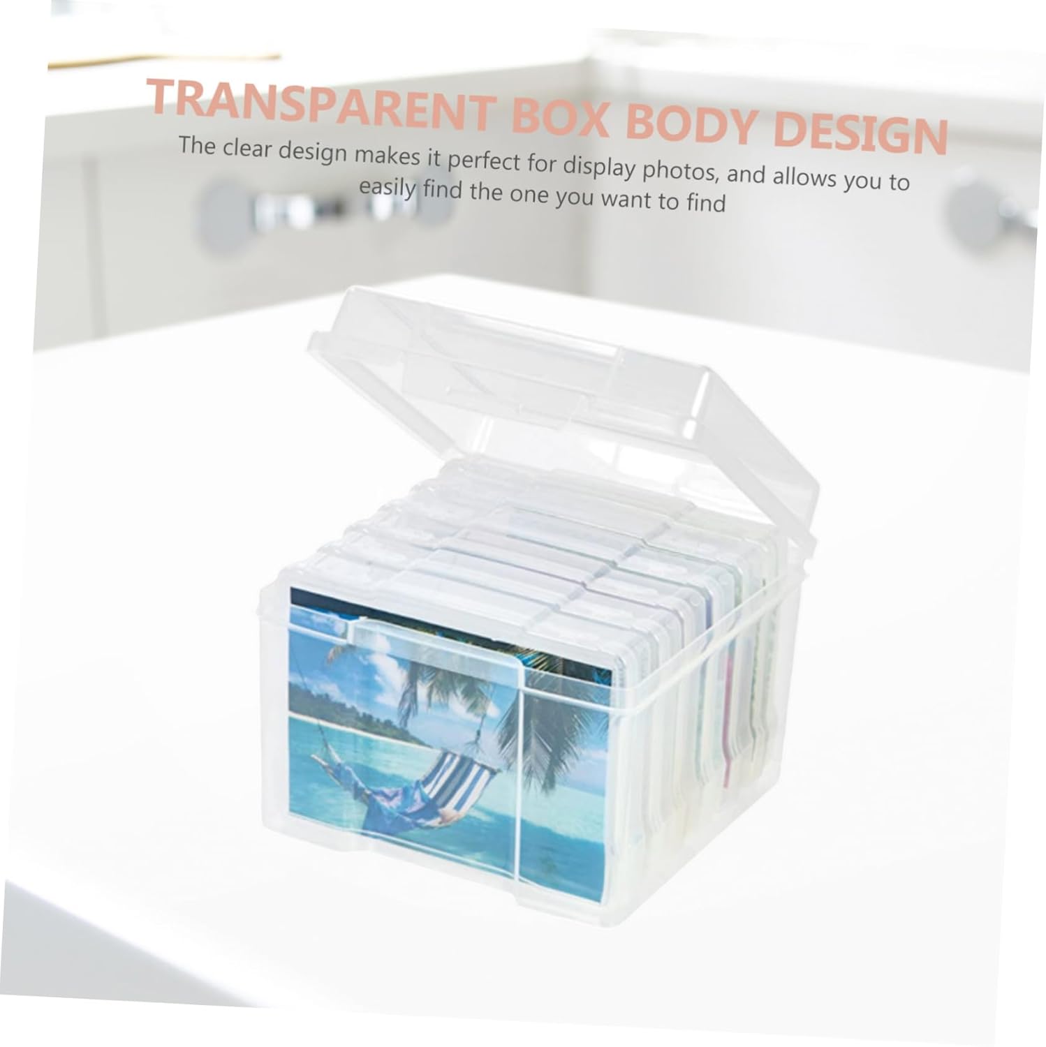 Sosoport 6pcs Plastic Storage Boxes for Cards Postcards Photos Organization Containers for Desktop Home Use Lightweight Space-saving
