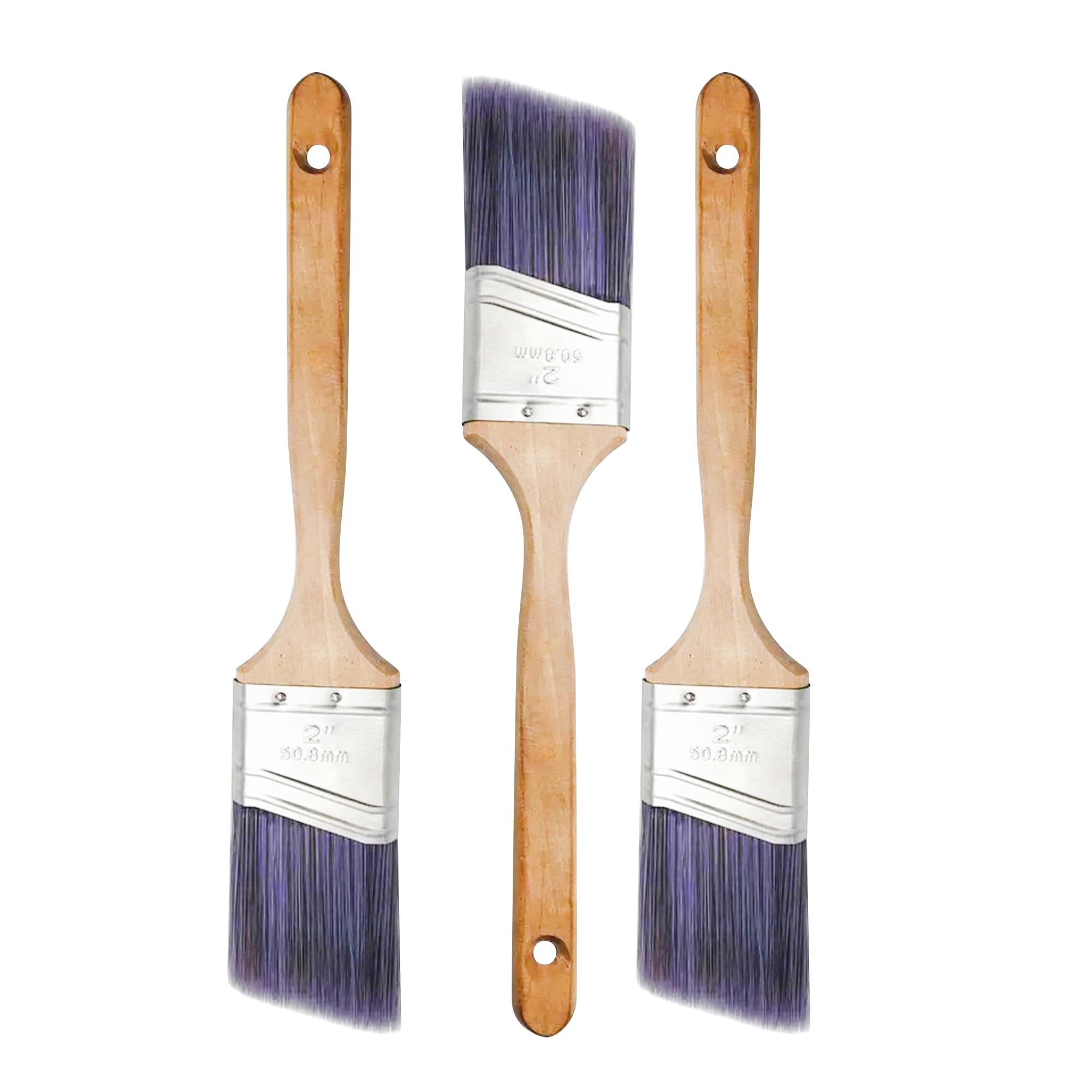 SunBay Paint Brush Set - 3 Each - 2 Inch Angle Brush Set for All Latex & Oil Based Paint and Stains