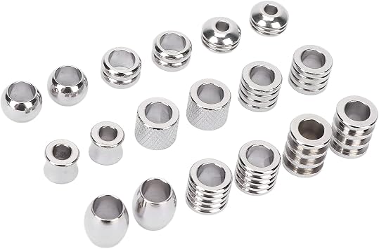 18Pcs Beard Beads, Viking Hair Accessories, Viking Hair Beads, Dreadlock Jewelry Accessories, Stainless Steel High Hardness Size Simple Design Wide Application Dread Beads for Men