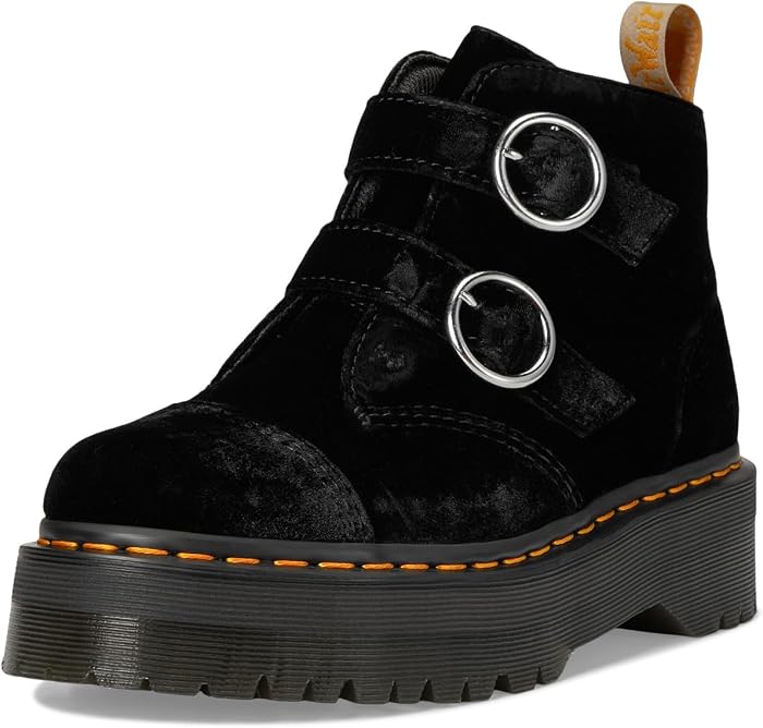 Женские ботинки Dr. Martens Vegan Devon Velvet Platform, цвет: Чёрный — фото 4