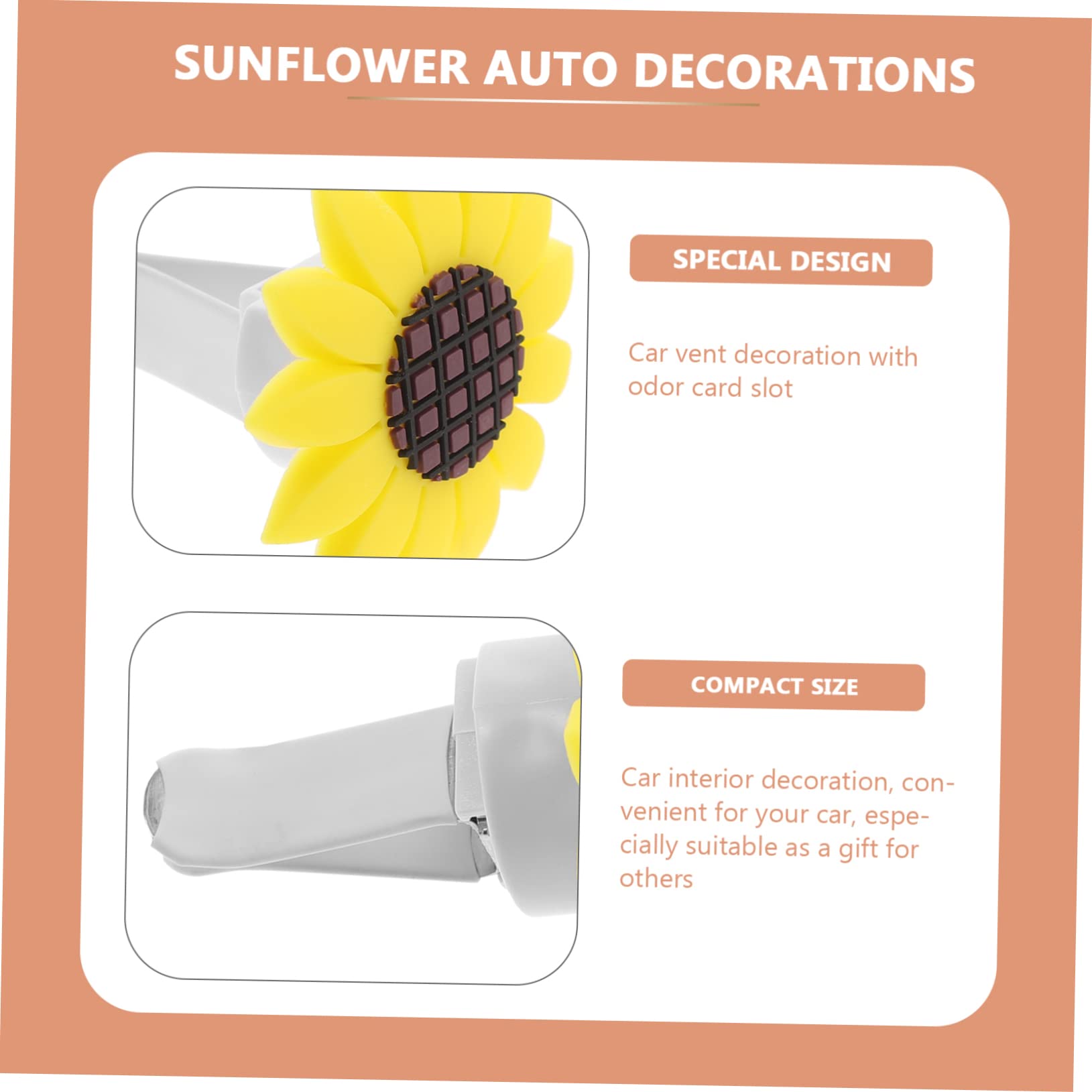 GLEAVI 16pezzi Clip Auto Sunflower Da Decorazioni Per Ventilazione Auto Profumatore Clip Design Creativo e Adorabile Per Fresco e Profumato