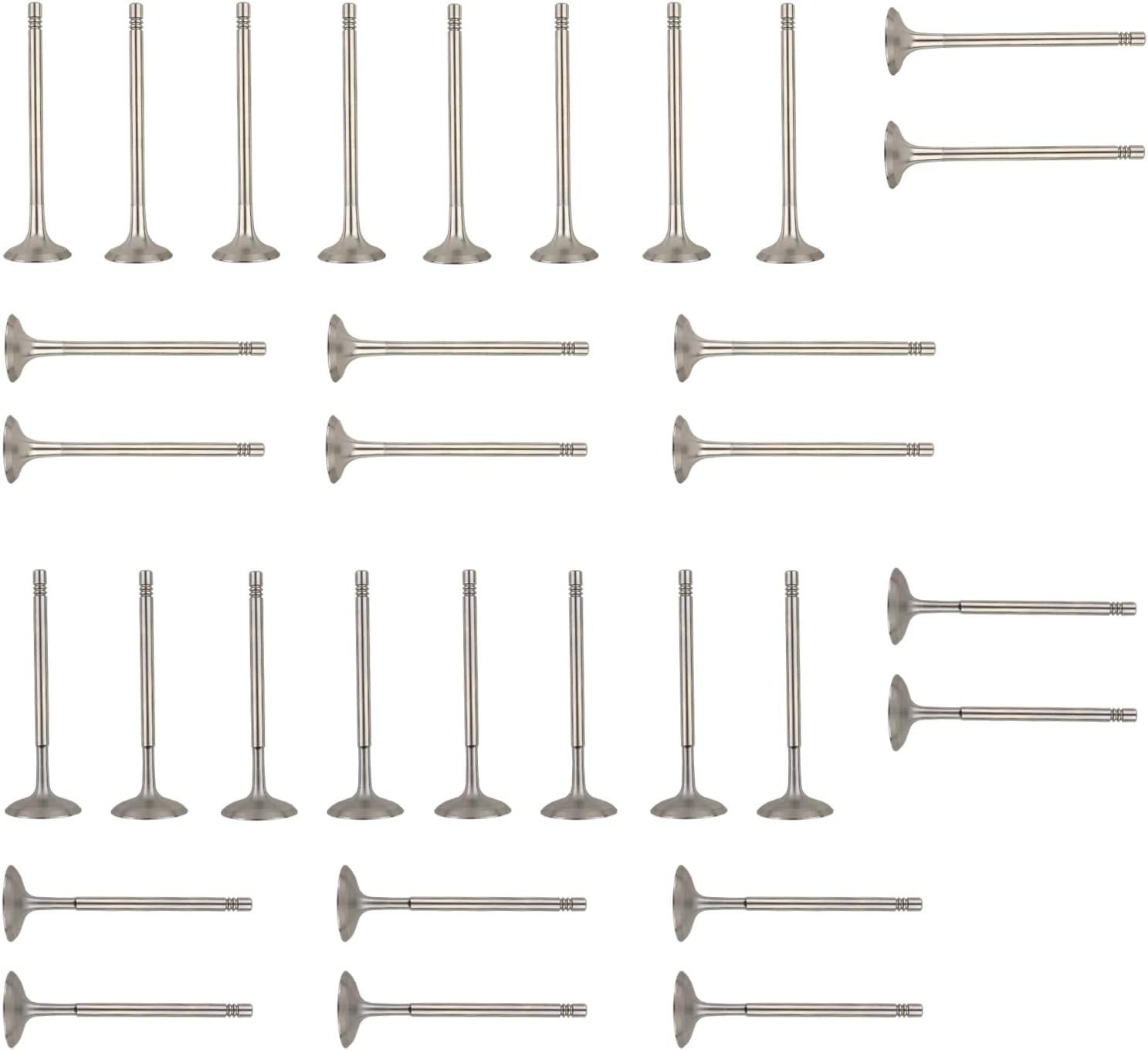 32 PCS Exhaust Valve and Intake Valve Kit Compatible with BMW 550i 650i 750i X5 X6 F01 F02 F07 F10 E70 E71 N63B44A S63B44A Replace 11347570163 11347570164