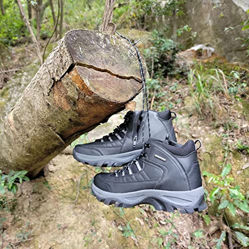 Cc-Los Waterproof Zippered Hiking Boots For Men - Easy On/Off,Slip-Resistant Outsole,Designed For D And E Width Feet Black Size 8-13 #TOP5