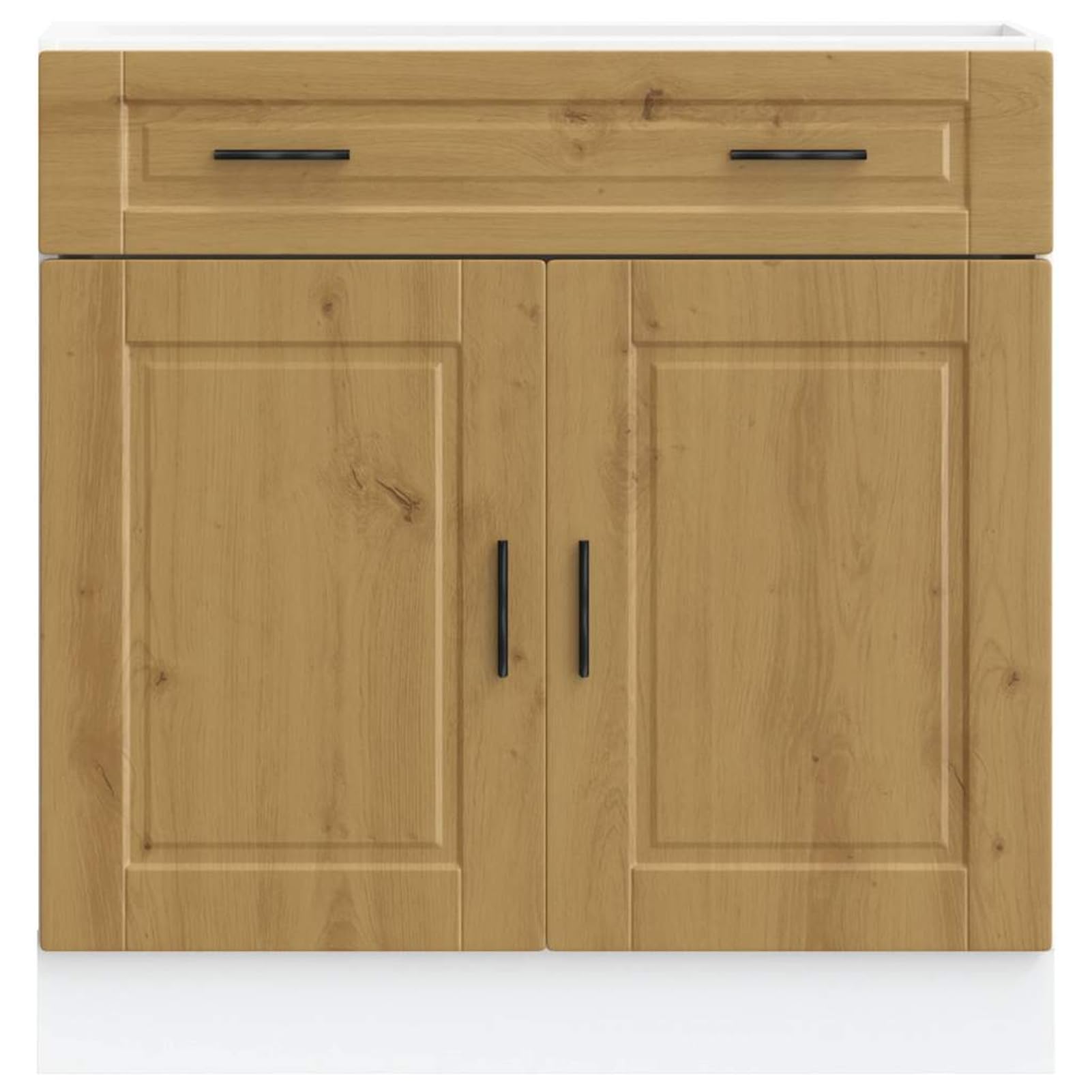 Gecheer Mobile Base Cucina, Mobile da Appoggio con Ante, Multistrato Rovere, 80x46x81.5 cm, con Ripiano Interno, per Cucina Casa