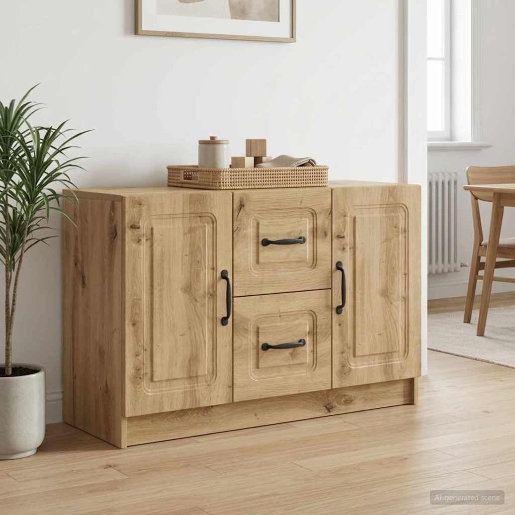 vidaXL Aparador Roble Artisan 89 x 34,5 x 57 cm Madera de Ingeniería