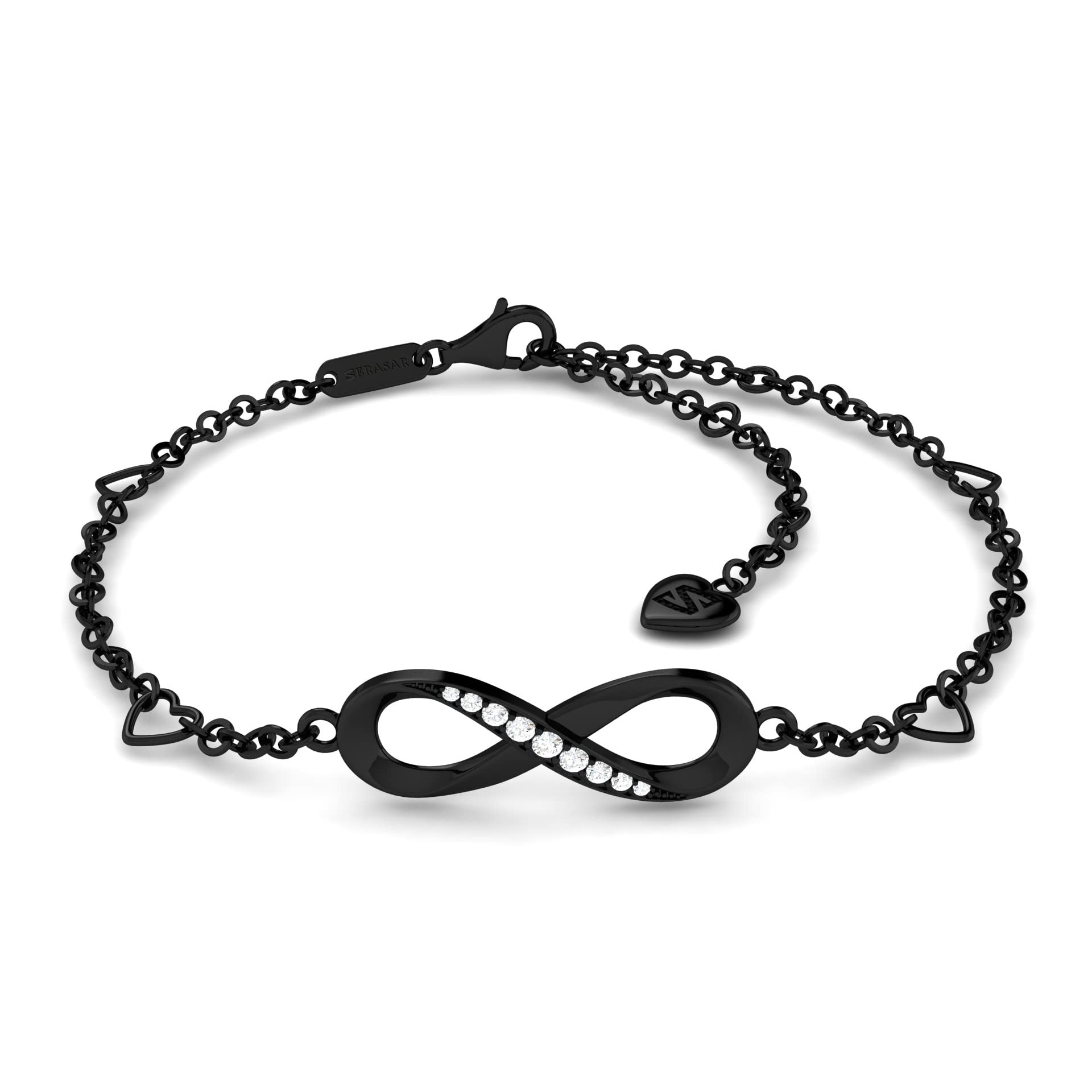 SERASAR Cavigliera Acciaio Chirurgico 316L Donna - con Placcatura 18k in Oro/Nero/Rosa, da di Lunghezza Regolabile, Idea Regalo per Gioielli Moglie, Fidanzata e Amiche