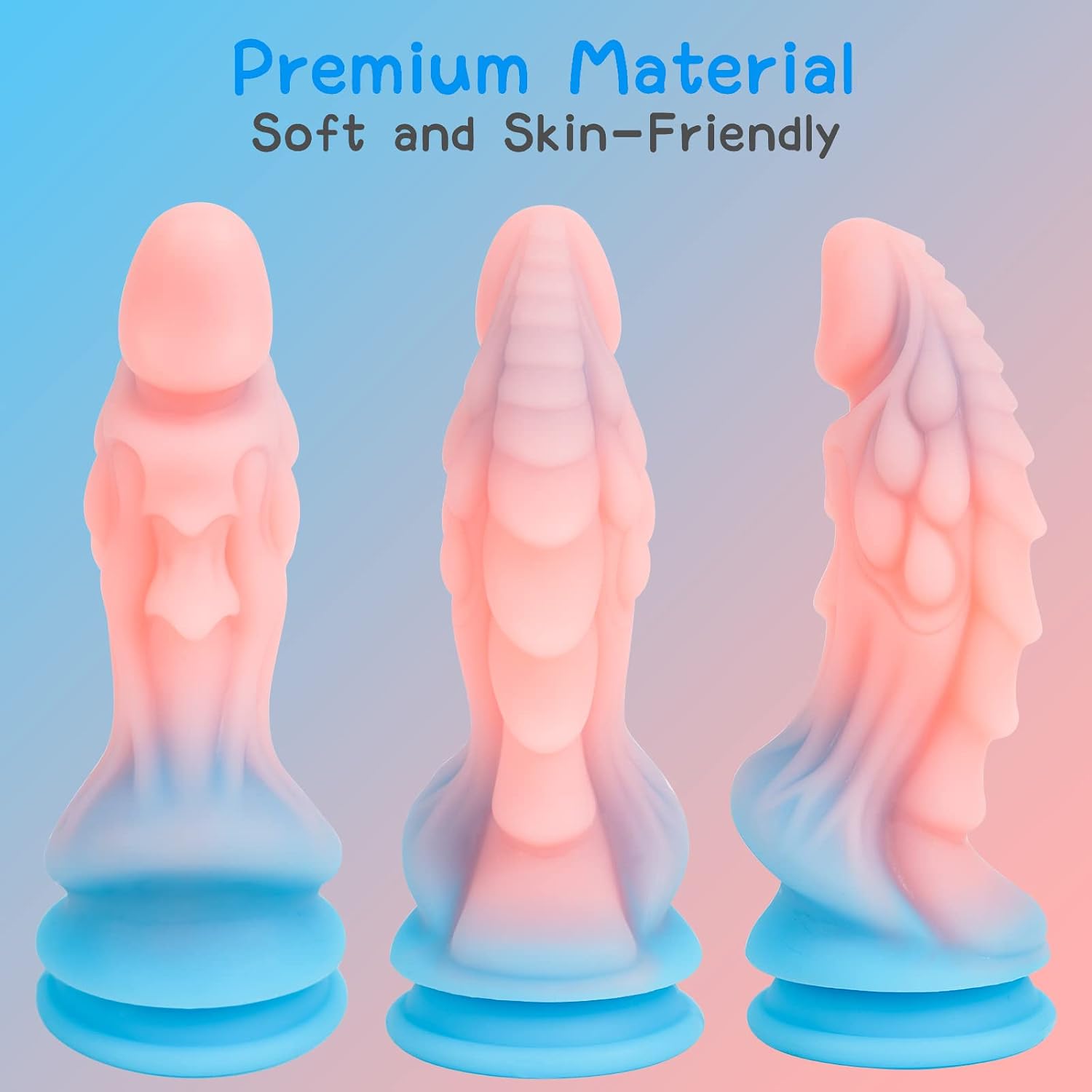 Realistic Monster Dildo Sex Toys: 8.66 Inch Big Huge Anal Dildo with Strong Suction Cup for Hands-Off Play, Liquid Silicone Thick Dildos Adult Toys for Women or Men