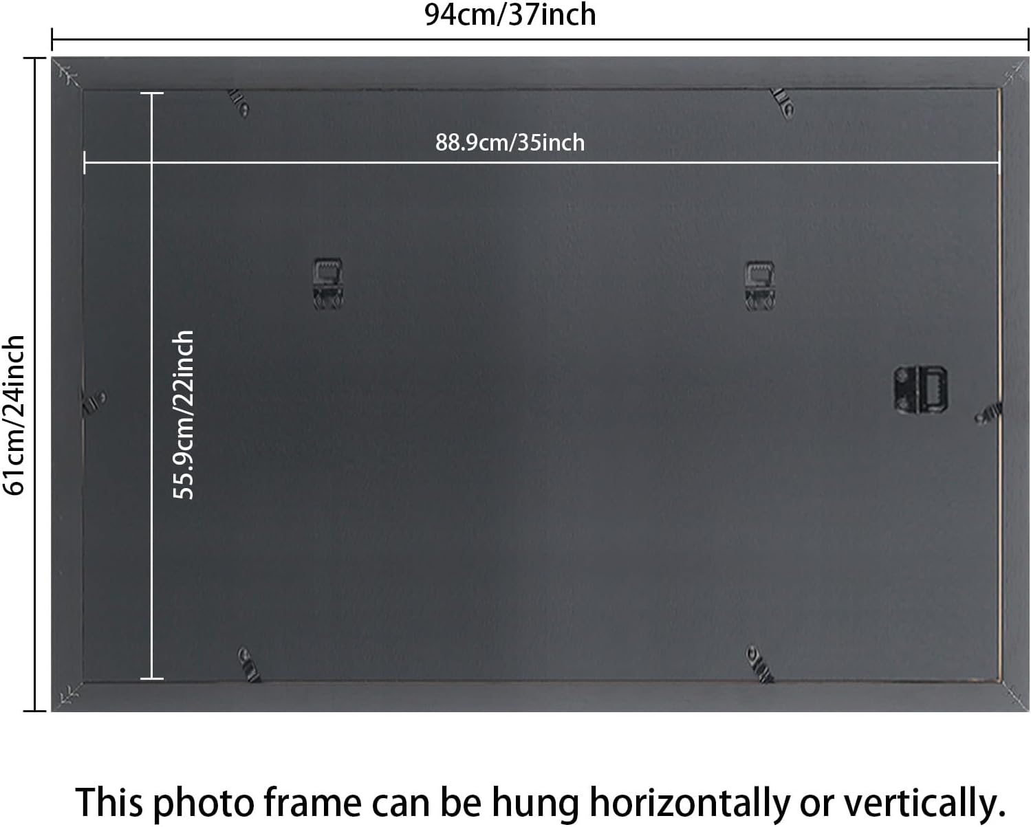 22x35 inch Picture Frame Solid Wood Black,Suitable for Panoramic Photo Frame, Posters,Painting,Group Photo,Puzzle (A23B2235)